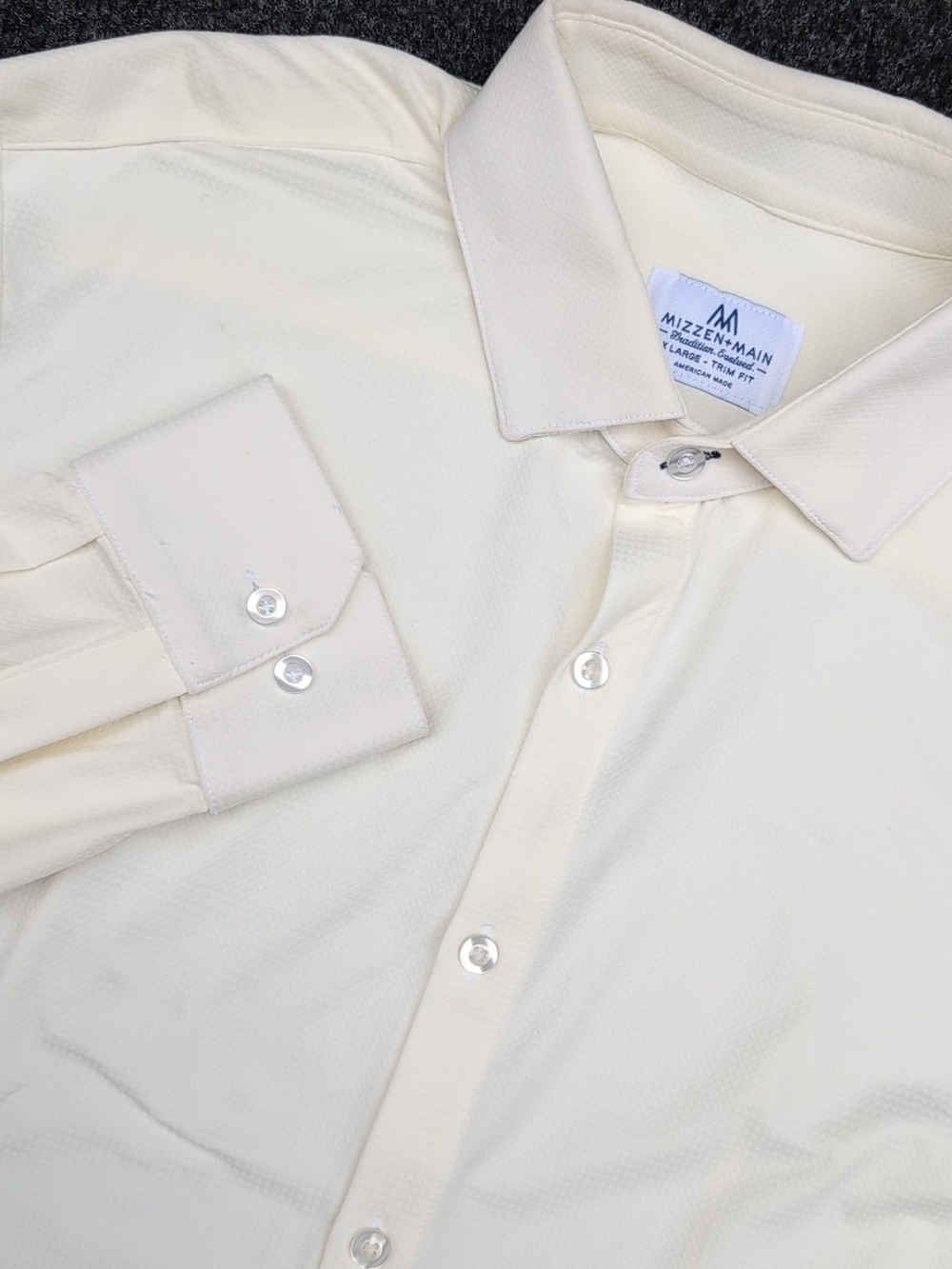 Mizzen+Main Shirt Mens Extra Large Evolved Trim Fit Textured Stretch Performance